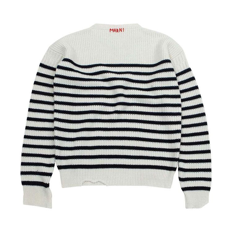 Marni Striped Fisherman Jumper 'Stone White'