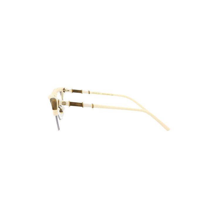 Gucci Semi Rim Cat Eye Sunglasses 'White/Transparent'