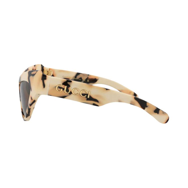 Gucci Cat Eye Sunglasses 'Ivory/Brown'