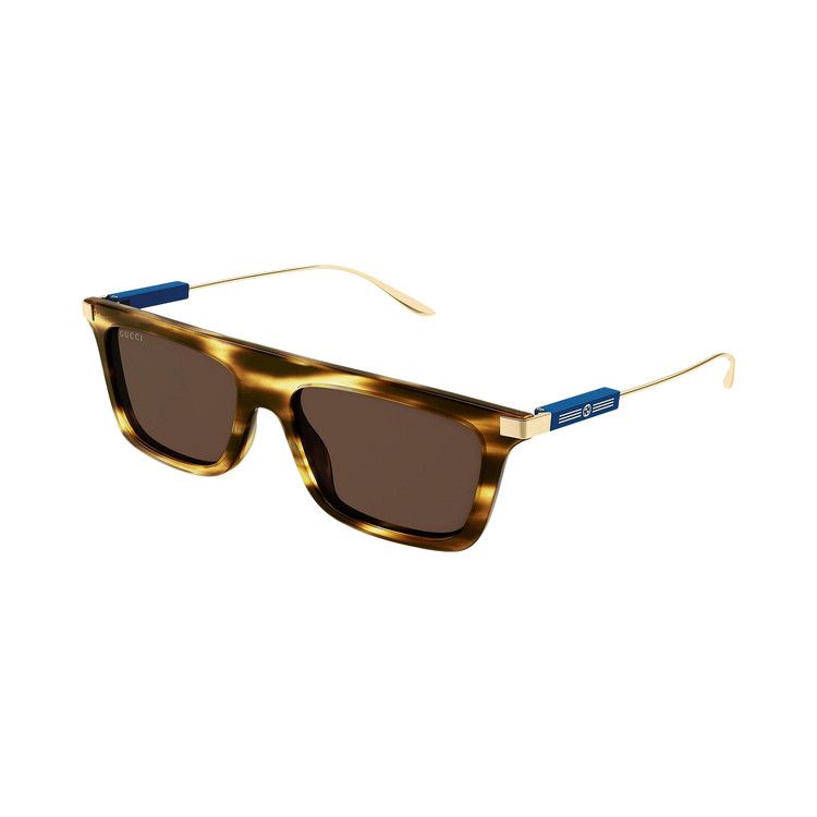 Gucci Square Sunglasses 'Havana/Gold/Brown'
