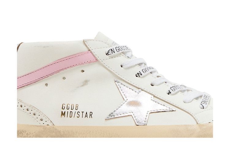 Golden Goose Wmns Mid Star 'White Silver Pink'