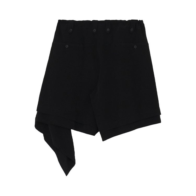 Yohji Yamamoto Pour Homme Drape Panel Attached Short Pants 'Black'