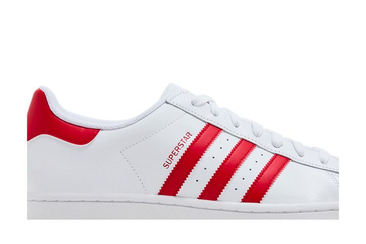 adidas Superstar 'Footwear White Scarlet'