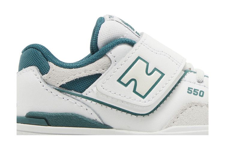 New Balance 550 Bungee Lace Top Strap Toddler 'White Vintage Teal'