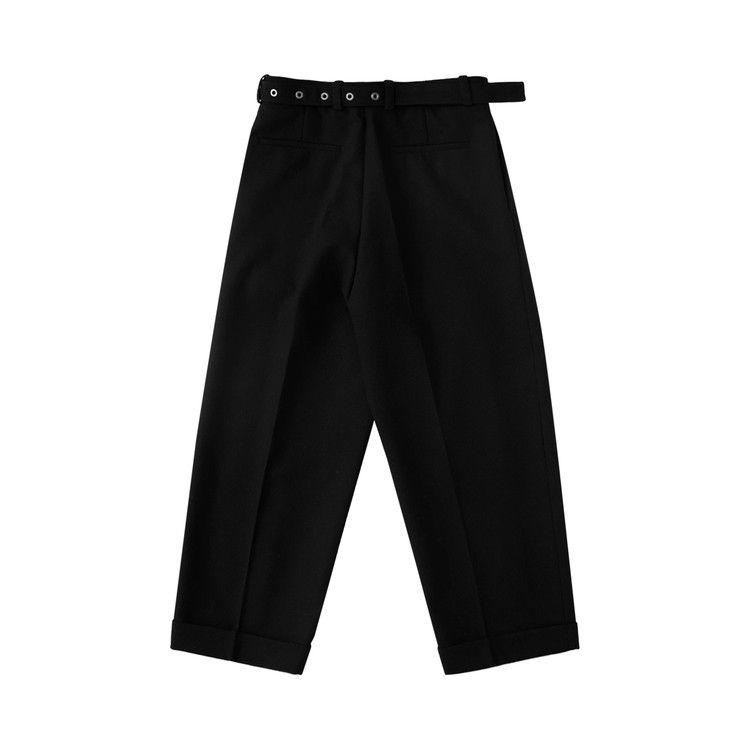 Jil Sander Wool Canvas Belted Trousers 'Black'