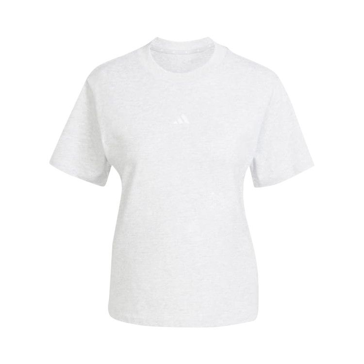 Adidas Essentials Small Logo Cotton Tee 'Light Grey Heather / White'