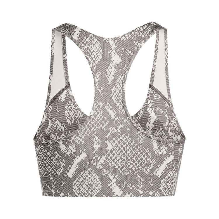 Adidas x Stella McCartney Power Impact Training Bra Medium Support Printed 'Almond Milk-Smc/Charcoal'