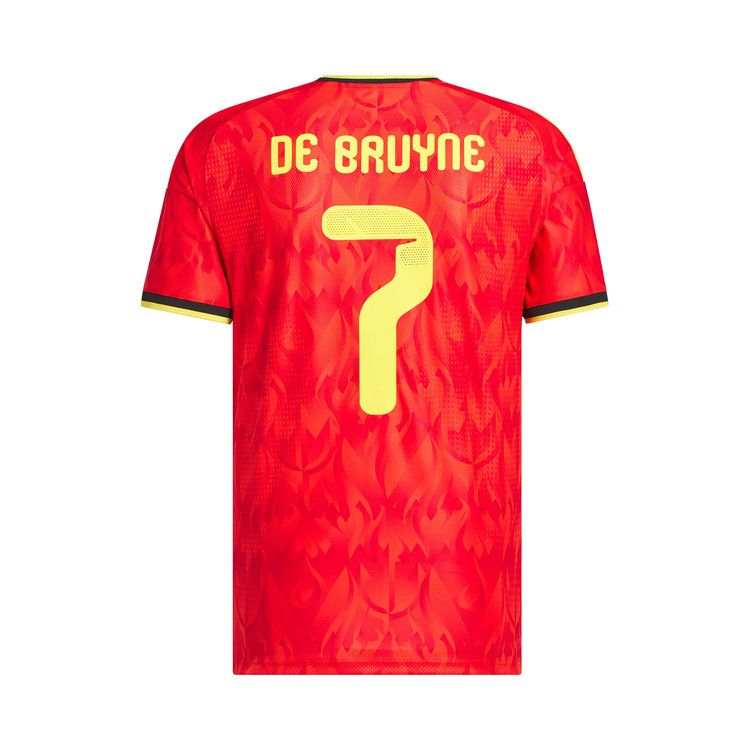 Adidas Belgium 26 Home De Bruyne Authentic Jersey 'Red/Bold Gold'