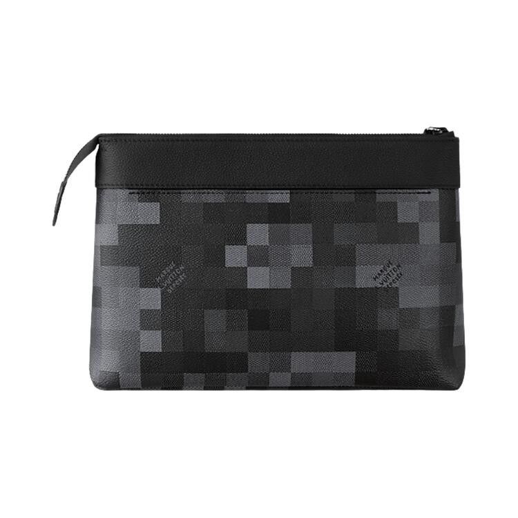 Louis Vuitton Pochette Voyage Souple 'Black Damoflage Canvas'