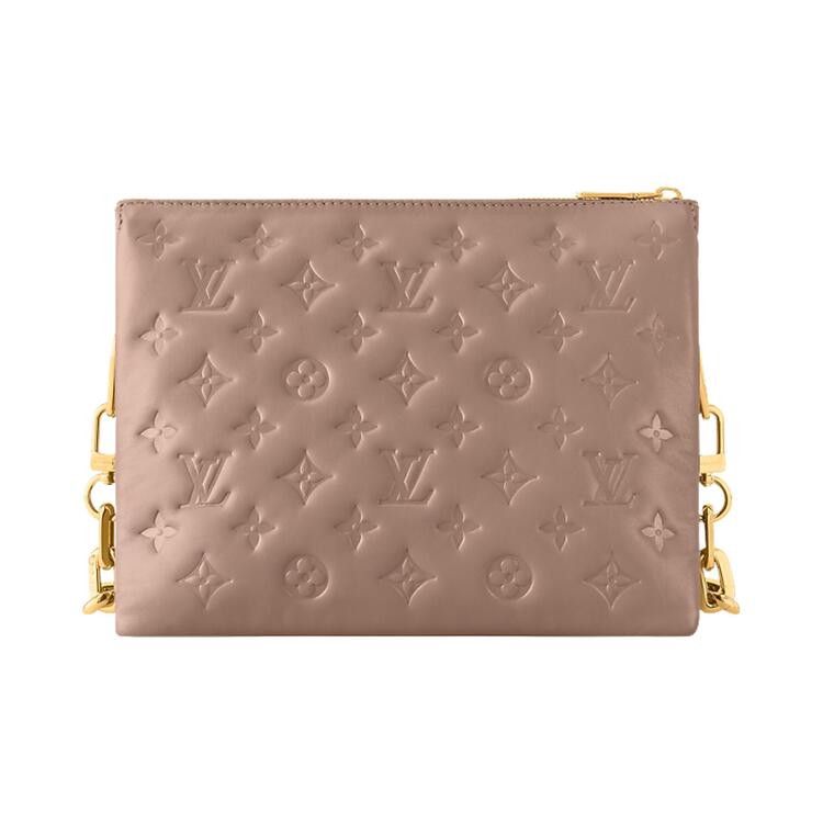 Louis Vuitton Coussin PM 'Taupe Puffy Monogram Lambskin Leather'