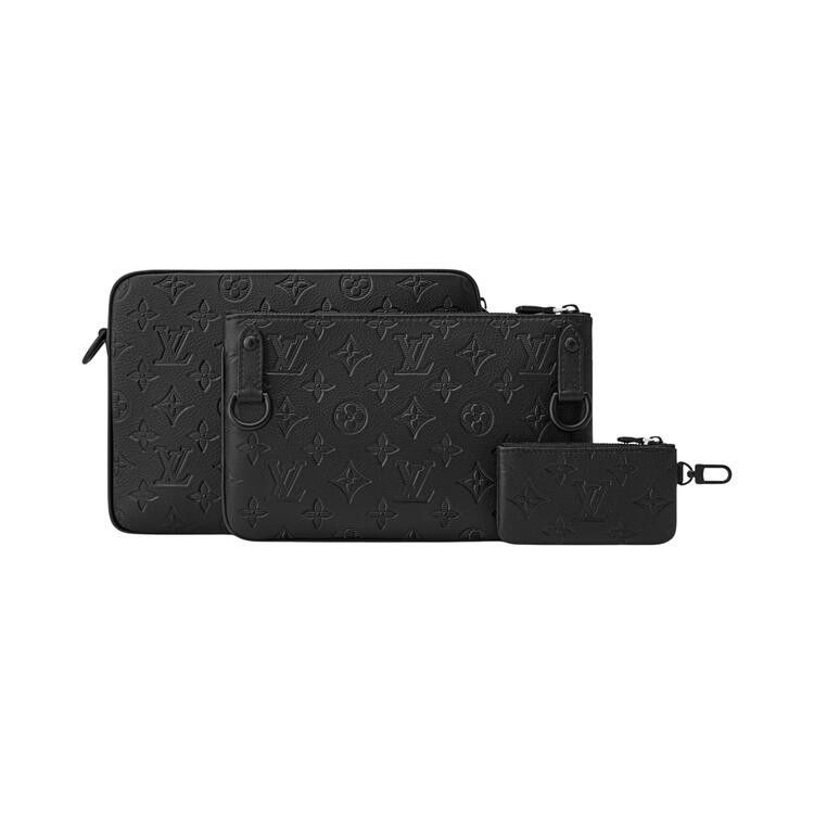 Louis Vuitton Trio Messenger 'Black Monogram Shadow Calfskin Leather'