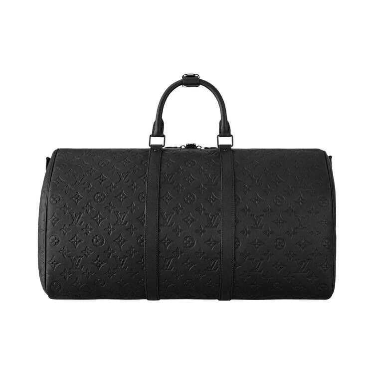 Louis Vuitton Keepall Bandoulière 50 'Black Monogram Shadow Calfskin Leather'