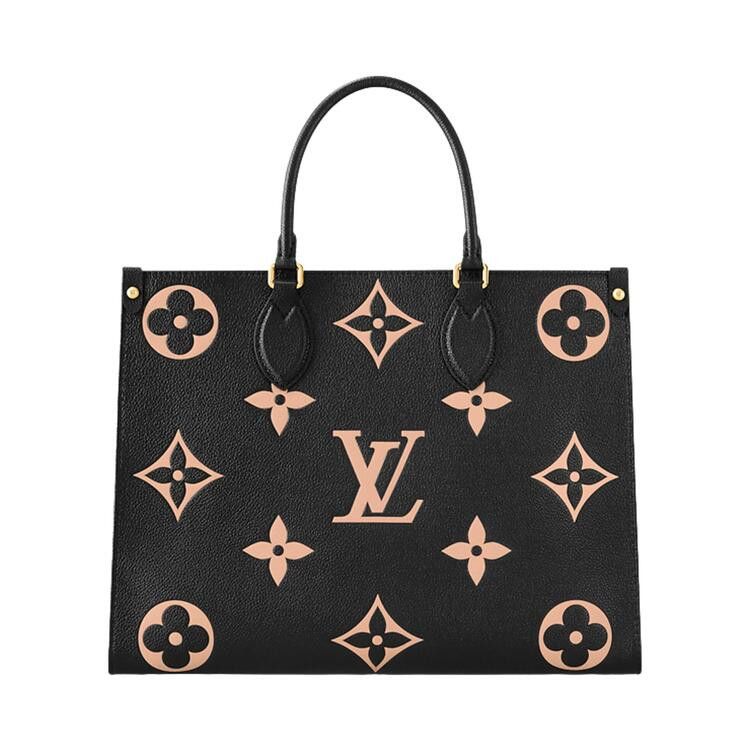 Louis Vuitton Onthego MM 'Black/Beige Monogram Embossed Empreinte Cowhide Leather'
