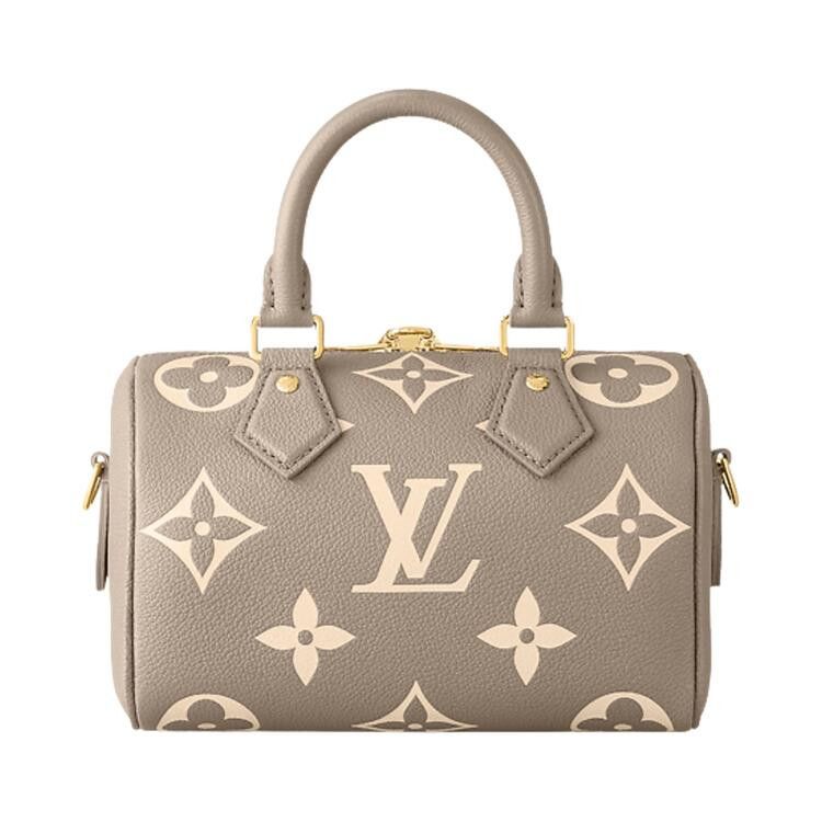 Louis Vuitton Speedy Bandouliere 20 'Tourterelle Gray/Cream Monogram Embossed Empreinte Cowhide Leather'