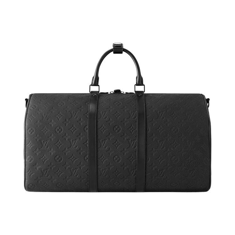 Louis Vuitton Keepall Bandoulière 50 'Black Embossed Cowhide Monogram Taurillon Leather'