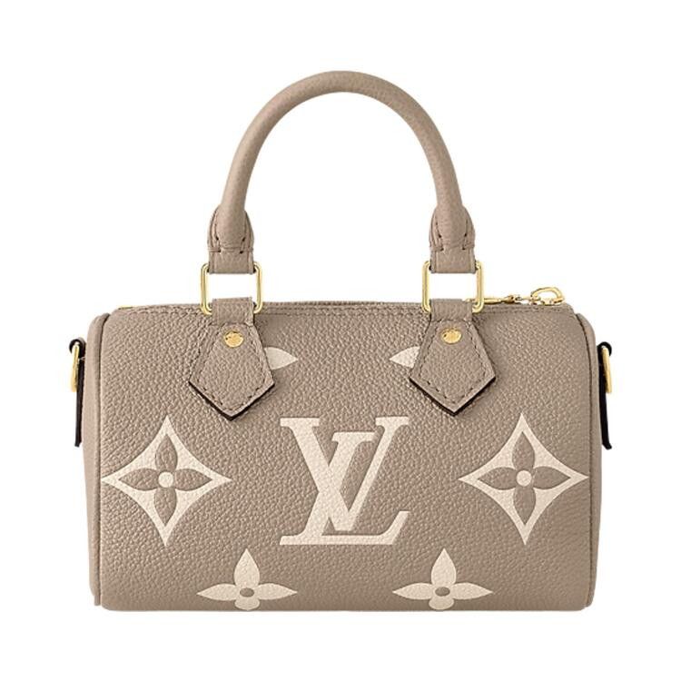 Louis Vuitton Nano Speedy 'Tourterelle Gray/Cream Monogram Embossed Empreinte Cowhide Leather'