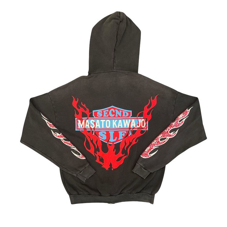 Secnd Slf x Masato Kawajo Firestorm Vintage Zip Up Hoodie 'Washed Black'