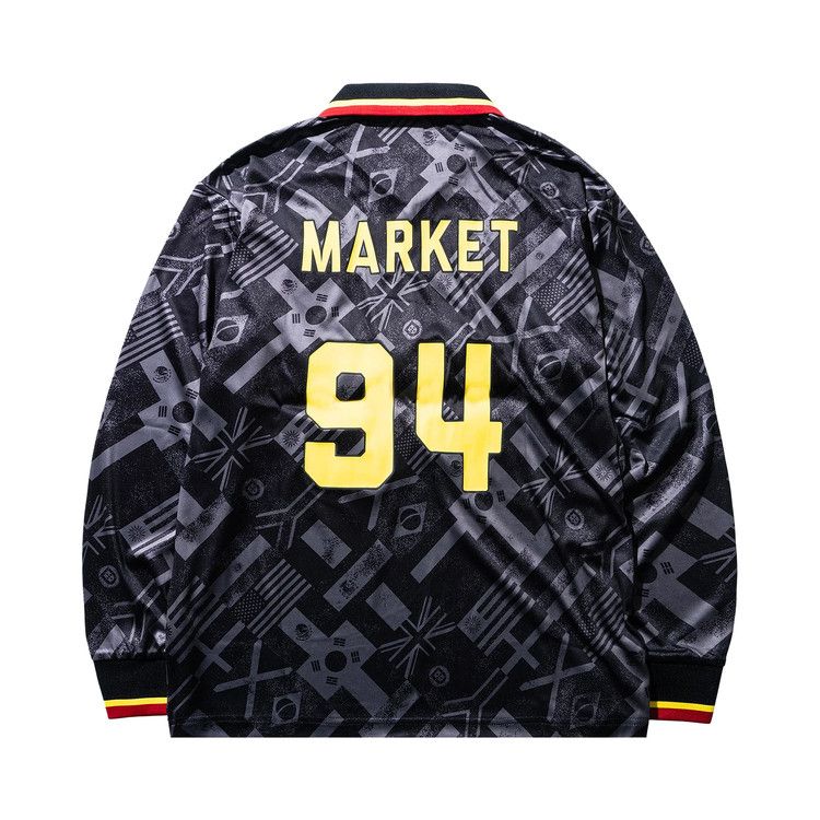 Market Smiley International Flags Long-Sleeve Soccer Jersey 'Black/Grey'