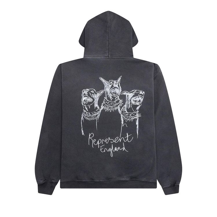 Represent Clo Hand Drawn Thoroughbred Dogs Hoodie 'Aged Black'