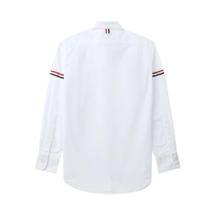 Thom Browne Classic Long-Sleeve Button Down Point Shirt with GG Armband In Oxford 'White'