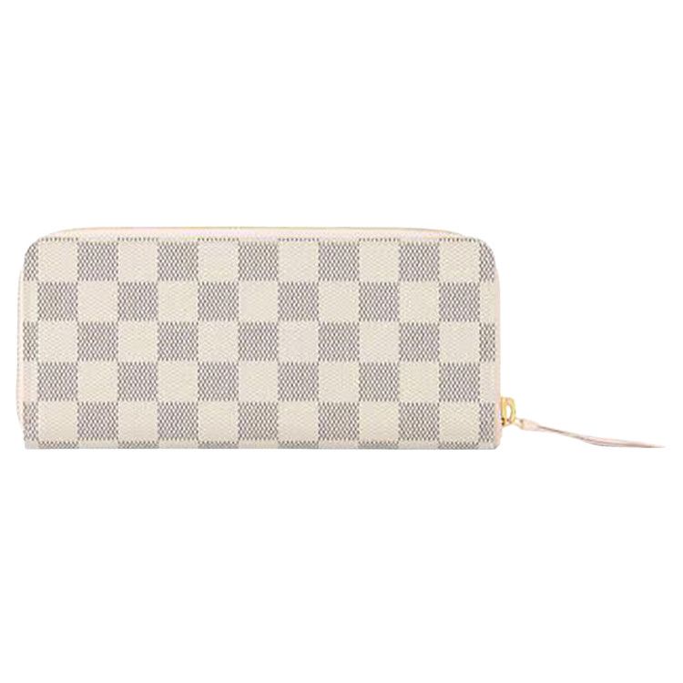 Louis Vuitton Clémence Wallet 'White Damier Azur Canvas/Rose Ballerine Pink'