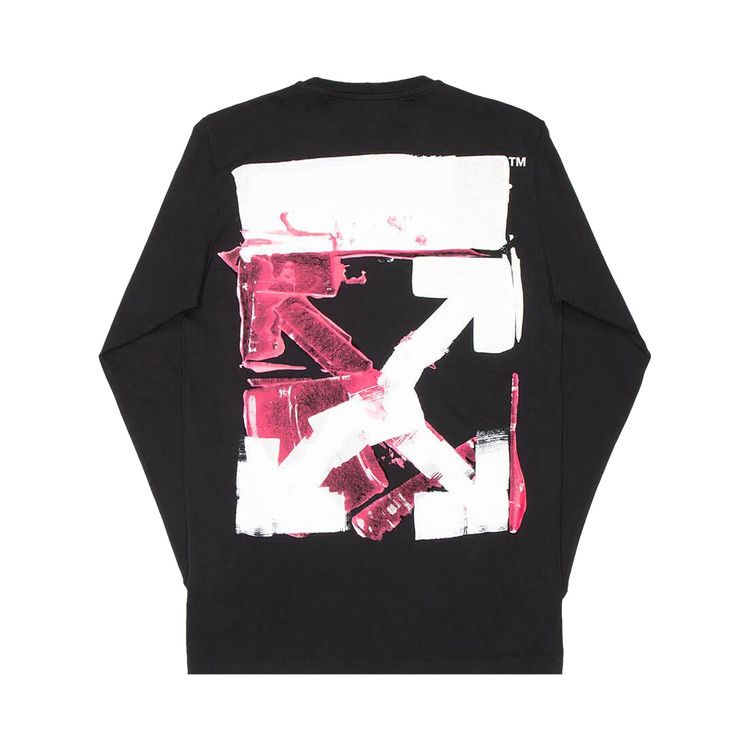 Off-White Acrylic Arrow Long-Sleeve Tee 'Black/Fuchsia'