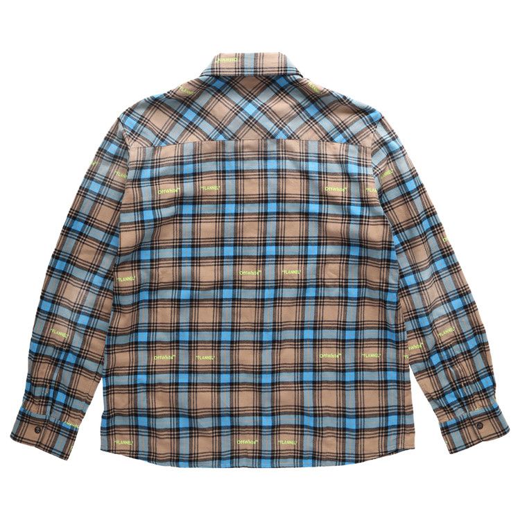 Off-White Helvet Patt Check Flannel Skate Shirt 'Camel'