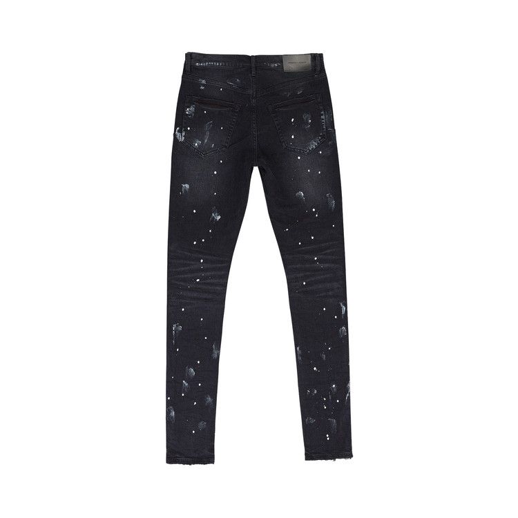 PURPLE BRAND Resin Knee Slit Skinny Jeans 'Black'