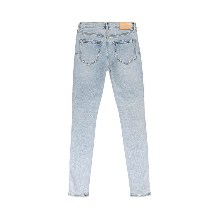 PURPLE BRAND Flocked Painted Wordmark Skinny Jeans 'Indigo'