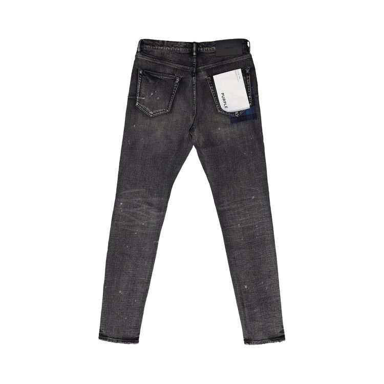 PURPLE BRAND Skinny Plaid Patch 'Black'