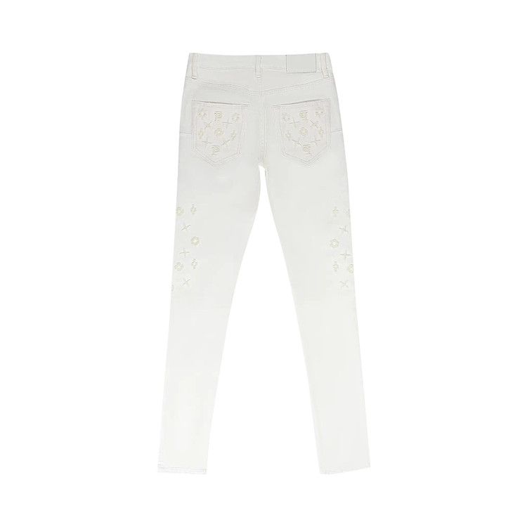 PURPLE BRAND Tuffetage Monogram Skinny Jeans 'White'