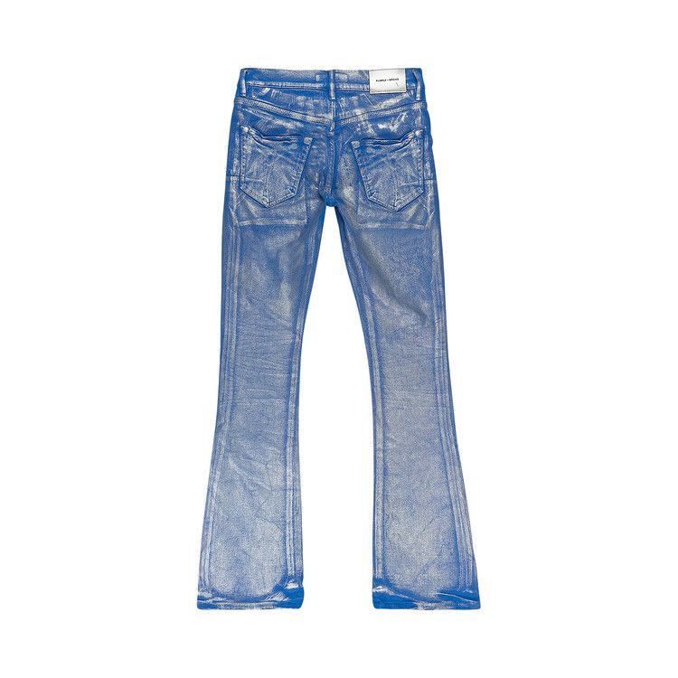 PURPLE BRAND Silver Foil Flare Skinny Jeans 'Blue'
