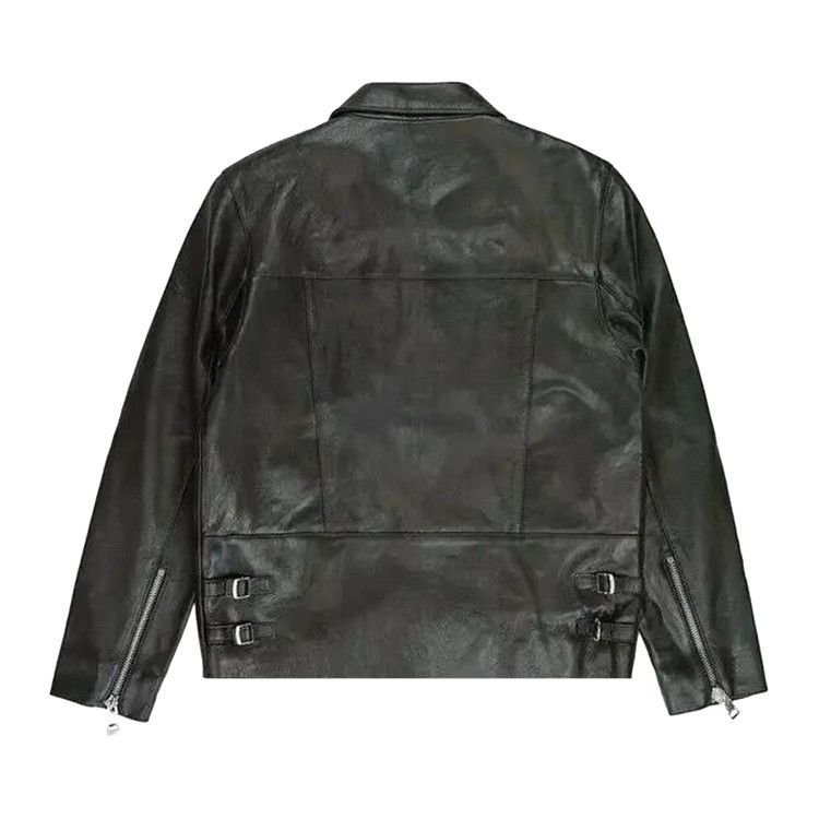 PURPLE BRAND Leather Front Zip Jacket 'Black'