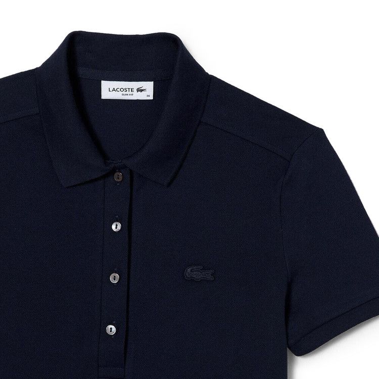 Lacoste L.12.D Slim Fit Stretch Mini Piqué Polo Shirt 'Navy Blue'
