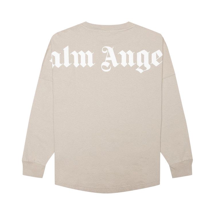Palm Angels Classic Logo Over Long-Sleeve Tee 'Beige/White'