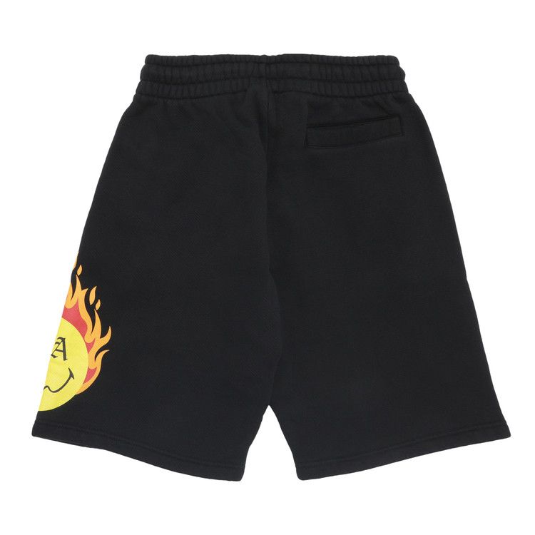 Palm Angels Burning Head Sweatshorts 'Black/Yellow'