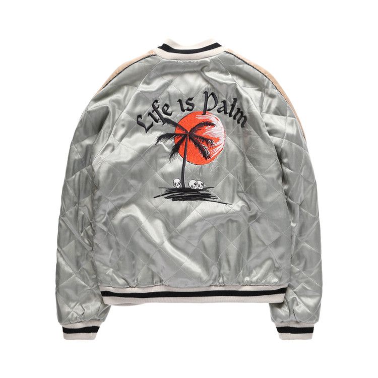 Palm Angels Life Is Palm Souvenir Jacket 'Grey/Black'