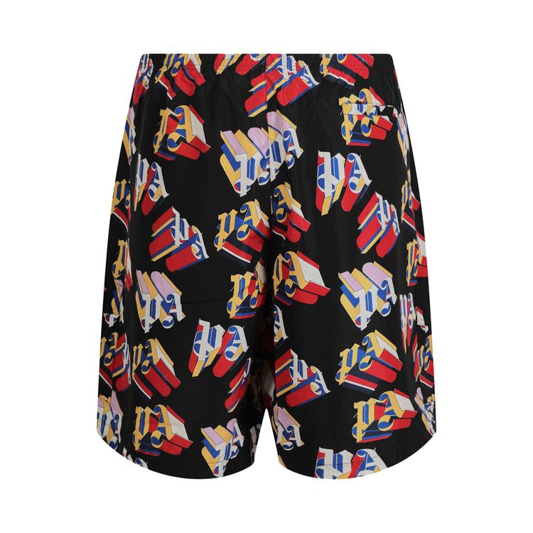 Palm Angels 3D Logo Swim Shorts 'Black/Red'