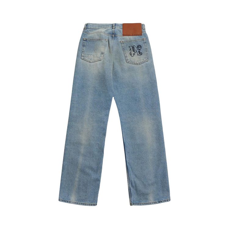 Palm Angels Monogram Loose Denim 'Light Blue/Black'