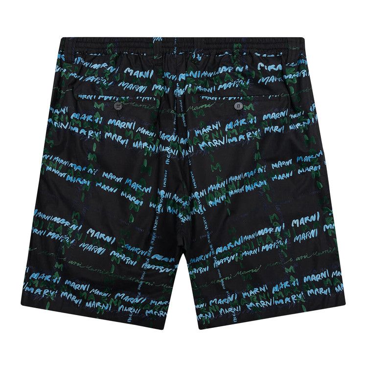 Marni Crossroads Print Poplin Bermuda Pants 'Black'