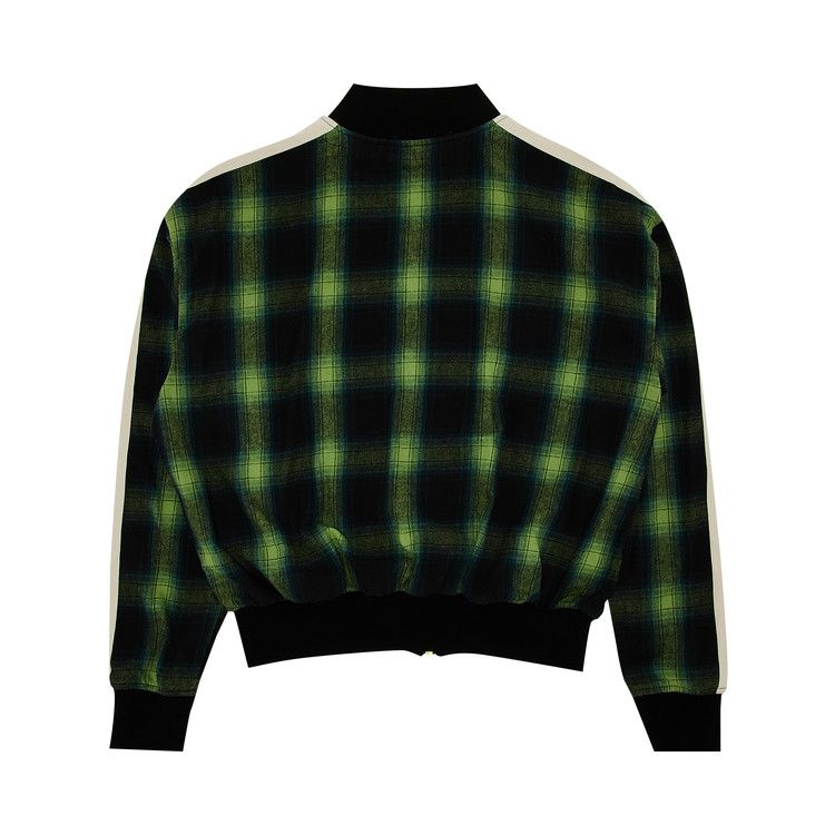Palm Angels Classic Logo Check Bomber Jacket 'Green/Off White'