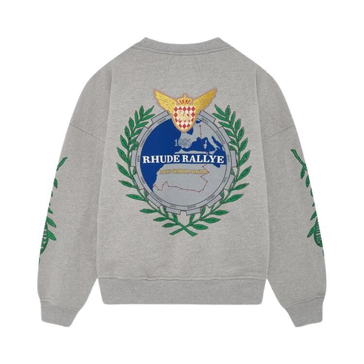 Rhude Tripoli Wreath Crewneck 'Heather Grey/Green/Blue'