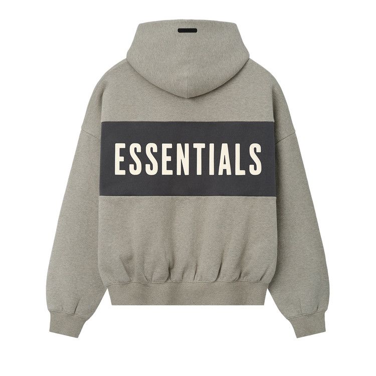 Fear of God Essentials Cropped Relaxed Panelled Hoodie 'Seal Heather/Iron Grey'