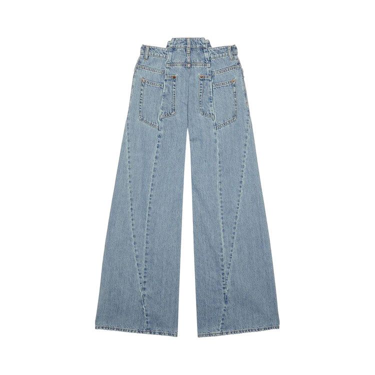 Maison Margiela Decortique Asymmetric Wide-Leg Jeans 'Blue'