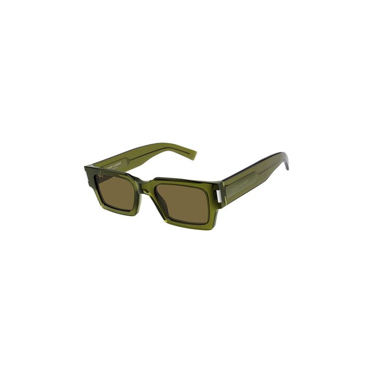Saint Laurent Rectangular Frame Sunglasses 'Green'