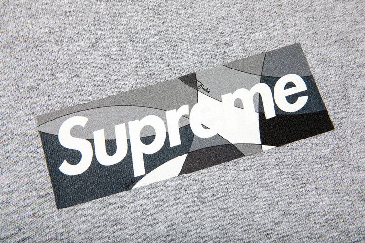 Supreme x Emilio Pucci Box Logo Tee 'Heather Grey/Black'