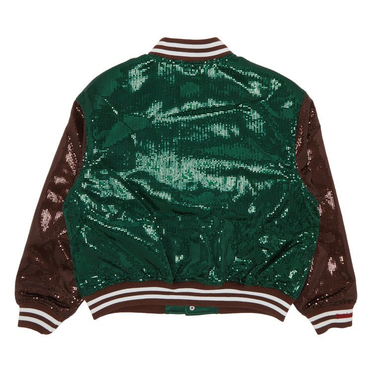 Supreme x Mitchell & Ness Sequin Varsity Jacket 'Green'