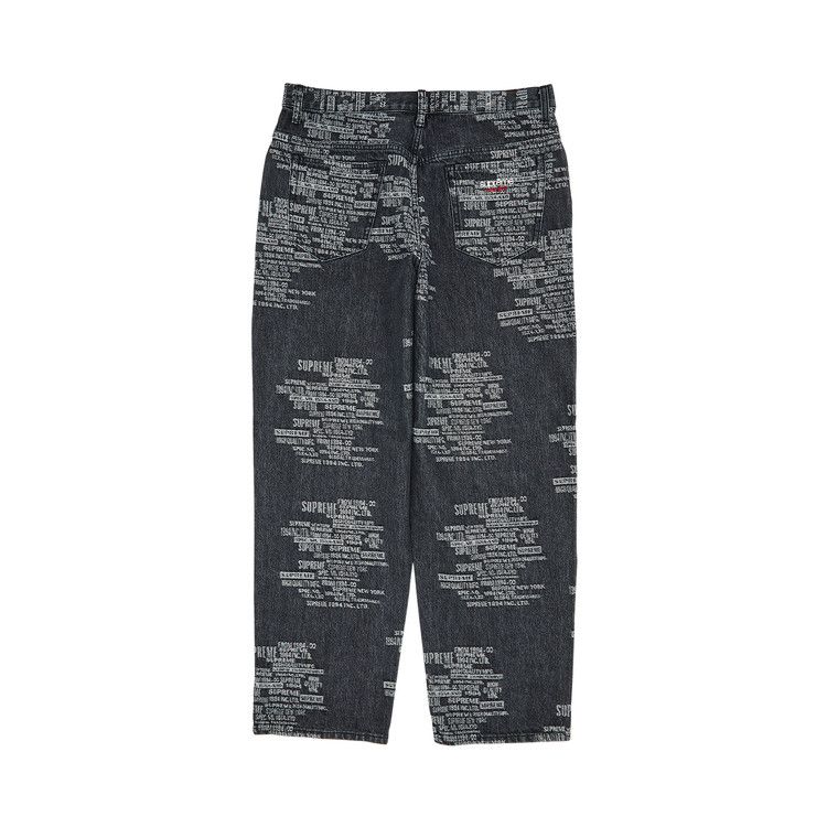 Supreme Trademark Jacquard Baggy Jean 'Washed Black'