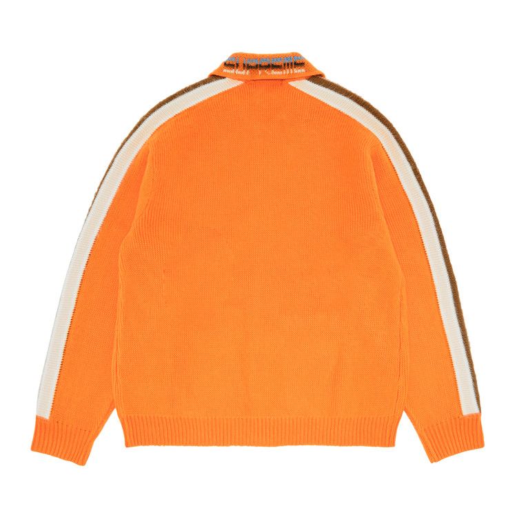 Supreme Sleeve Stripe Zip Up Sweater 'Orange'