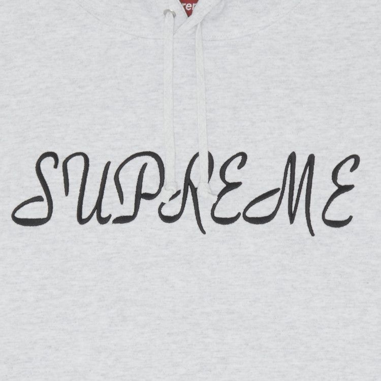 Supreme Script Hooded Sweatshirt 'Ash Grey'